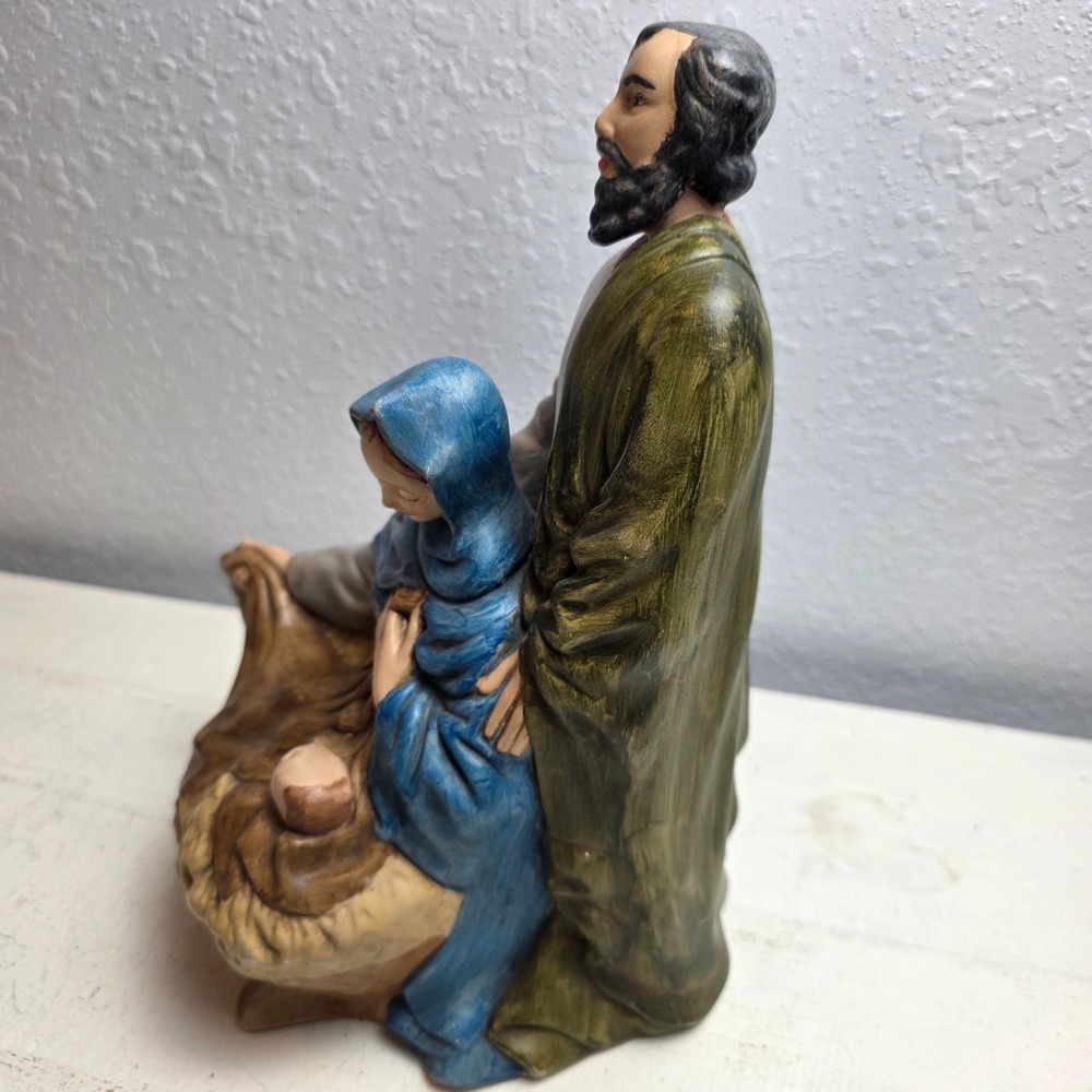 Vintage 1984 Nativity Scene Joseph Mary Baby Jesus Ceramic Figurine Holy Family - Picture 7 of 8